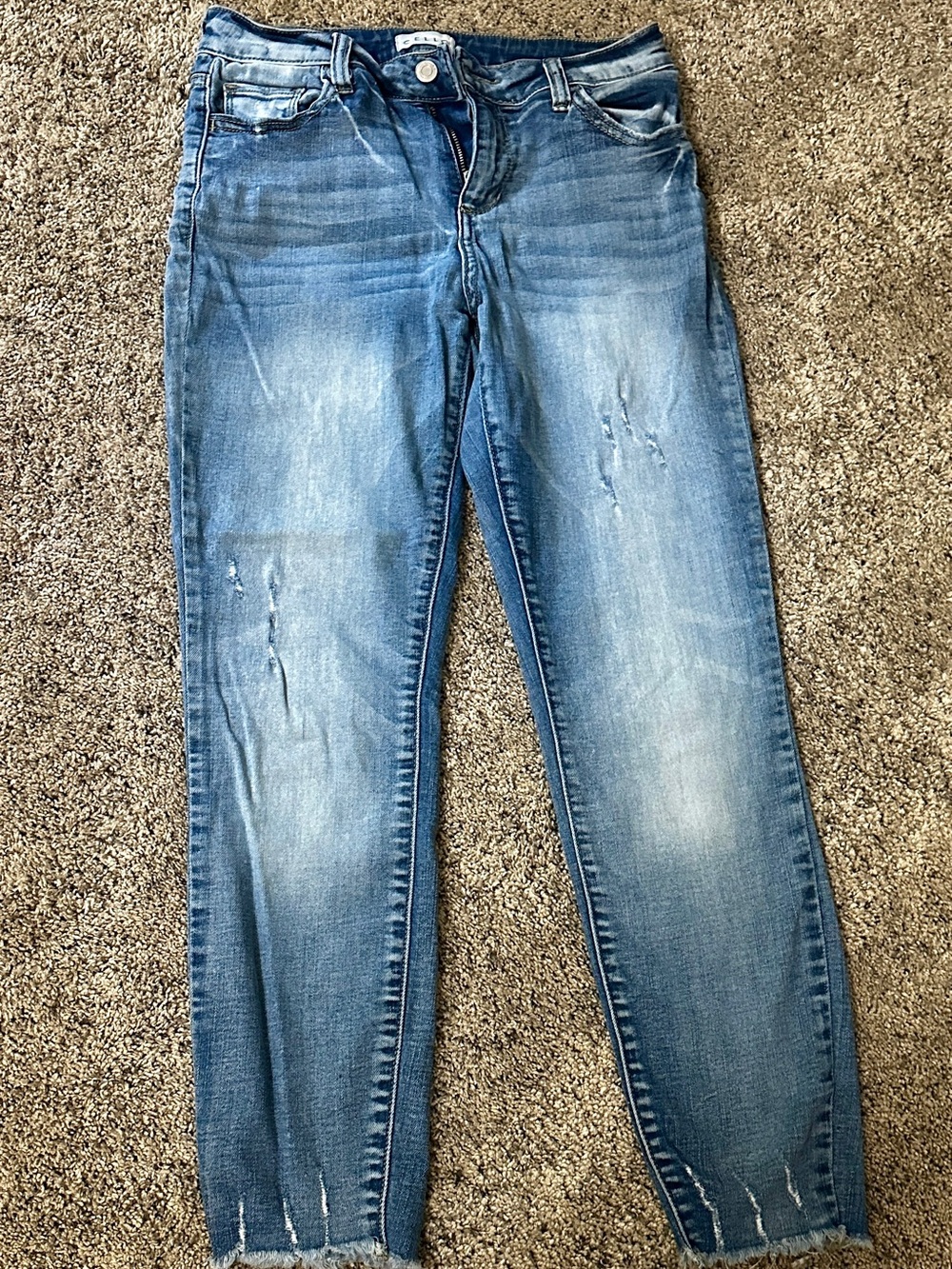 Cello Women's Light Blue Distressed Skinny Jeans